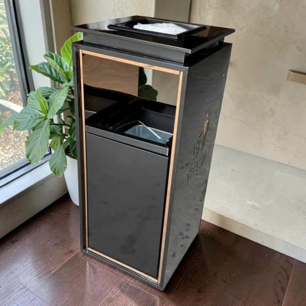 THÙNG RÁC INOX - THÙNG RÁC THÉP PHUN SƠN TĨNH ĐIỆN ĐEN ĐỂ SẢNH
